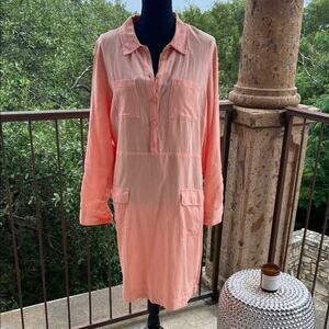 Soft Surroundings Peach Long Sleeve Dress Sz M - NWOT